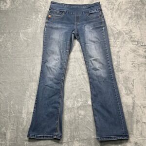 Lola Jeans Leah Pull On Straight Leg Jeans Womens 8 Blue Regular Rise Stretch